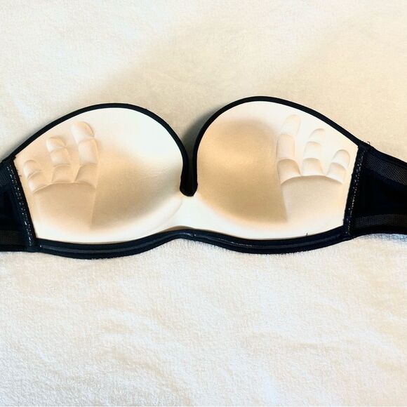Strapless Black Lace Push-up Bra 34C - Picture 2 of 6